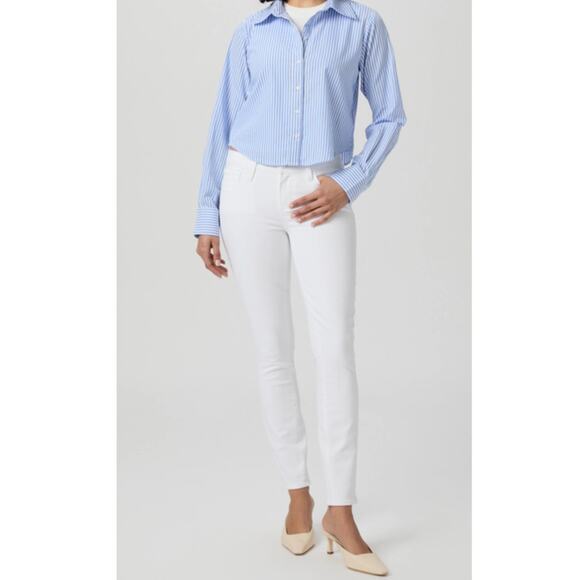 Paige Verdugo Skinny Ankle Cropped Denim Jeans White 27 - Picture 1 of 7